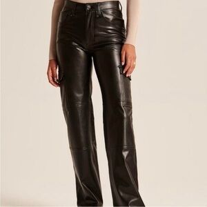 Abercrombie & Fitch 90s Relaxed High Rise Leather Pants